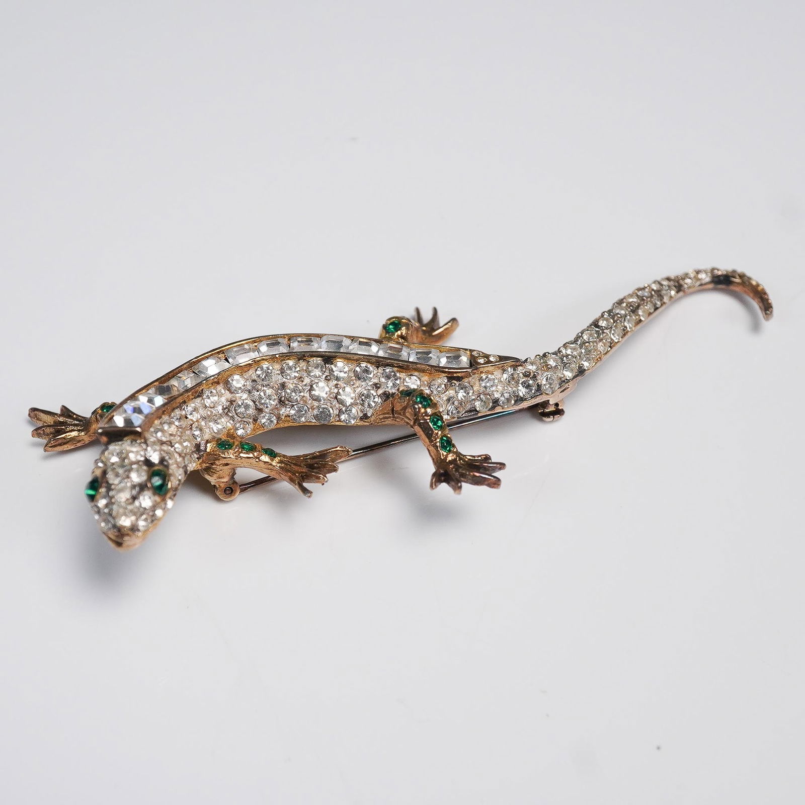 Maresca Gold Tone Rhinestone Lizard Brooch (1 of 4)