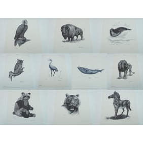 Hebner & Jacobs, Set of 10 World  World Wildlife Series Lithographs, Signed