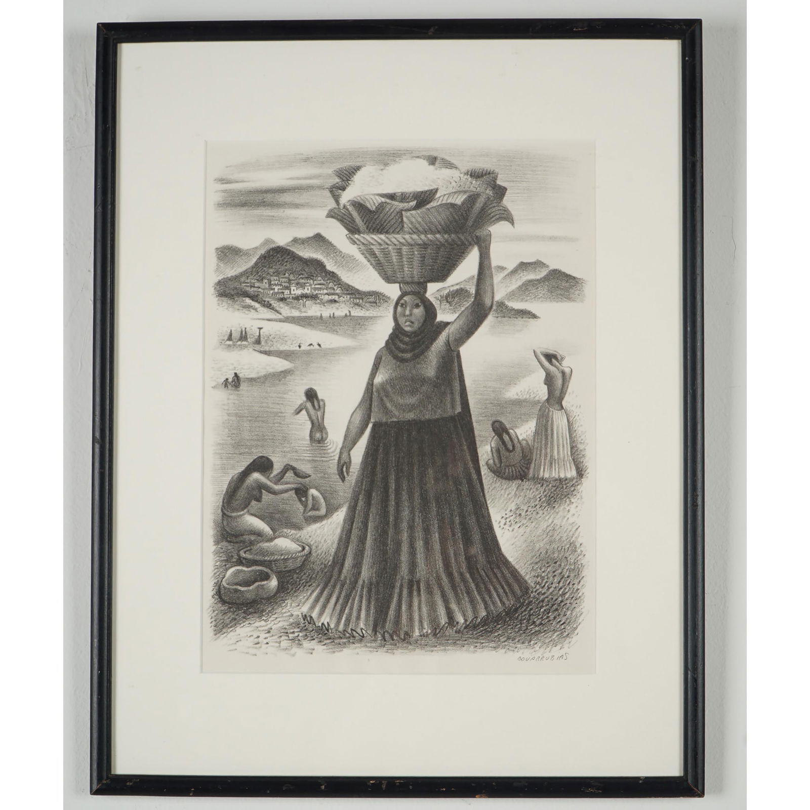 Miguel Covarrubias, Lithograph on Paper, Tehuantepec River, Signed (1 of 5)