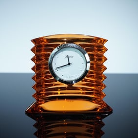 Baccarat Lalande Orange Crystal Clock