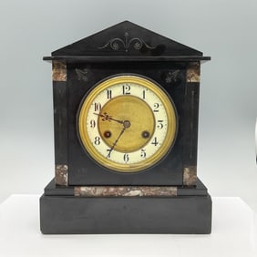 Antique Victorian Slate Mantel Clock