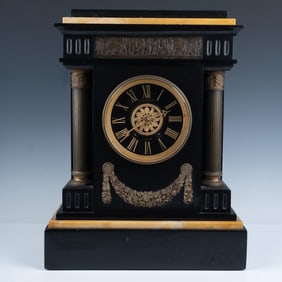 Howell & James French Empire Marble Mantel Clock