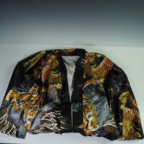 Japanese Woman's Dragon and Tiger Kimono, Size 6