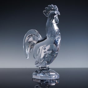 Cristal de Sevres Glass Sculpture, Rooster