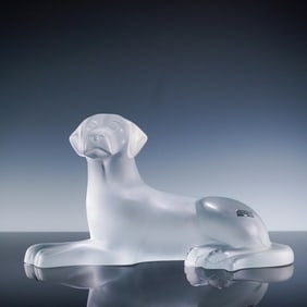 Lalique Crystal Sculpture, Labrador