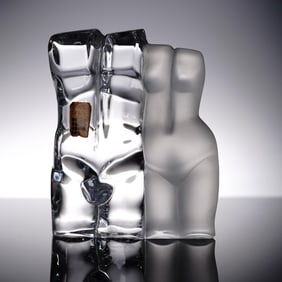 Daum Crystal Figurine, Nude Torsos