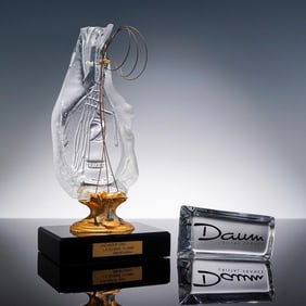 Salvador Dali Daum Crystal Guitare Figurine & Daum Cristal France Sign