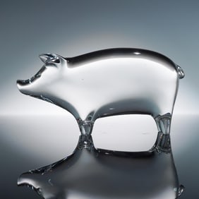 Baccarat Clear Crystal Figurine, Pig