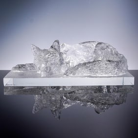 Baccarat Crystal Figurine, Limited Edition Lying Fox