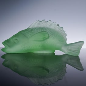 Baccarat Green Crystal Figurine, Caprille Fish