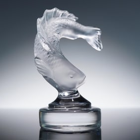 Lalique Crystal Paperweight, Fish
