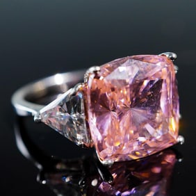 Sterling Silver Ladies Ring With Pink Quartz Center Stone