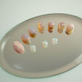 10pc Loose Gemstone Lot, Opal Cabochons & Cameo