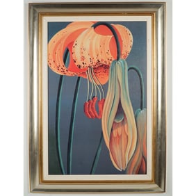 Exotic Floral, Oil on Canvas, Signed and Dated