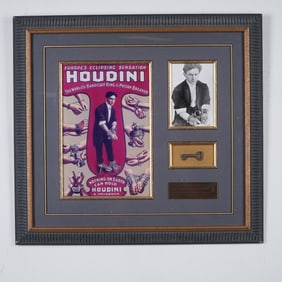 Harry Houdini Framed Photos and Key