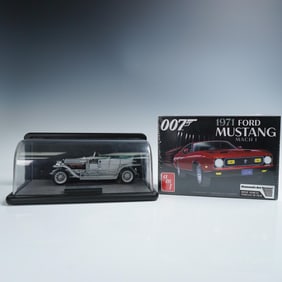 2pc Rolls-Royce and Ford Model Car Set, The Silver Ghost and 007 Mustang