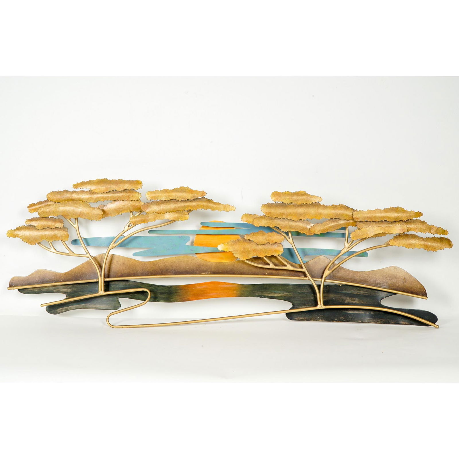 Attributed to Jason Waner, Mid-Century Style Metal Wall Sculpture of Trees (1 of 5)