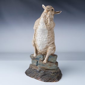 Cobridge Stoneware Pensive Sheep Sculpture