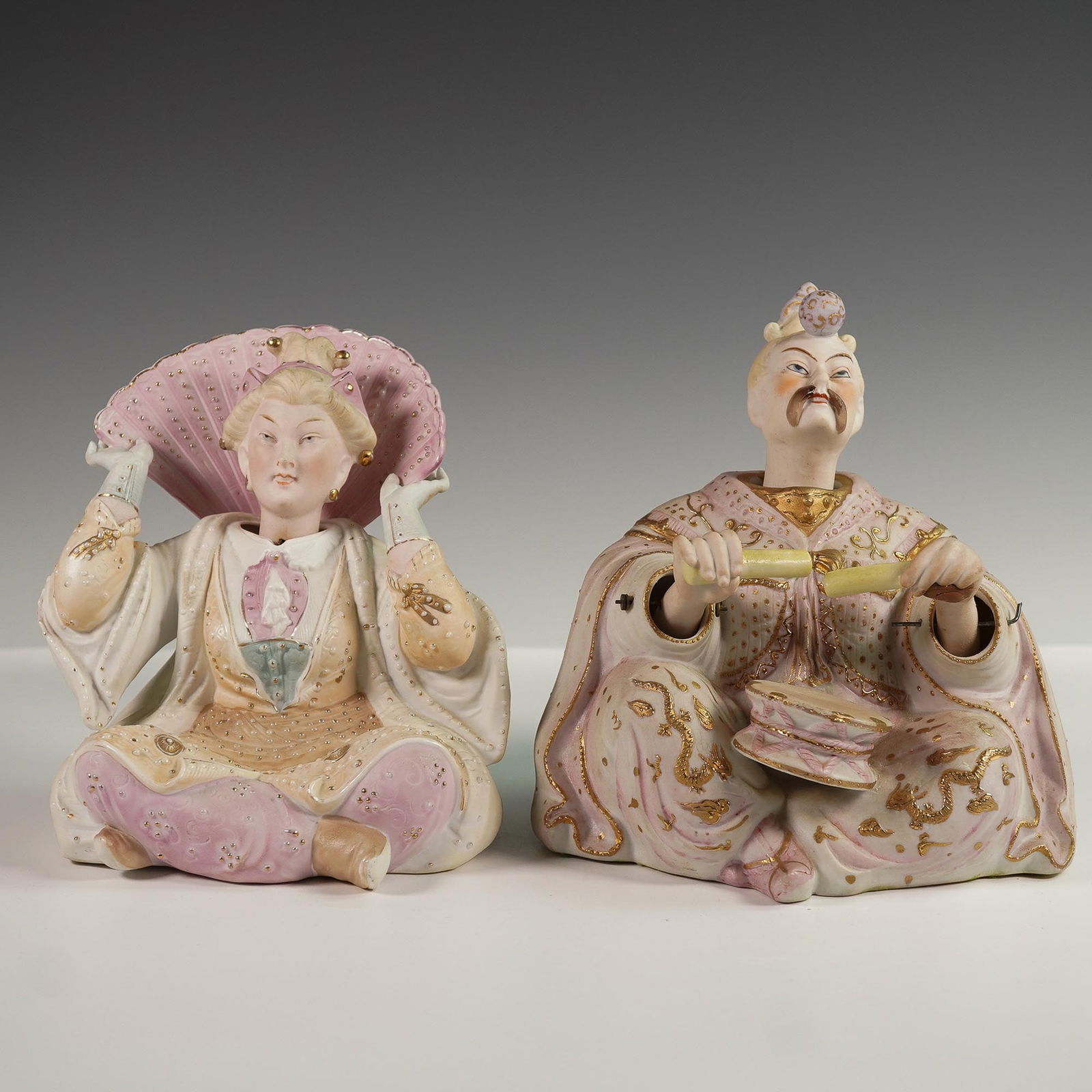 Pair of Bisque Asian Nodders (1 of 5)