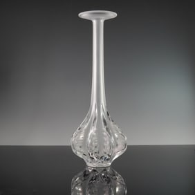 Lalique Crystal Vase, Claude Soliflore