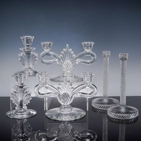 3 pairs Glass Candle Holders