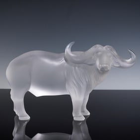 Lalique Crystal Sculpture, Water Buffalo