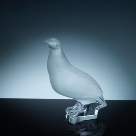 Lalique Crystal Figurine, Partridge Perdrix Depout