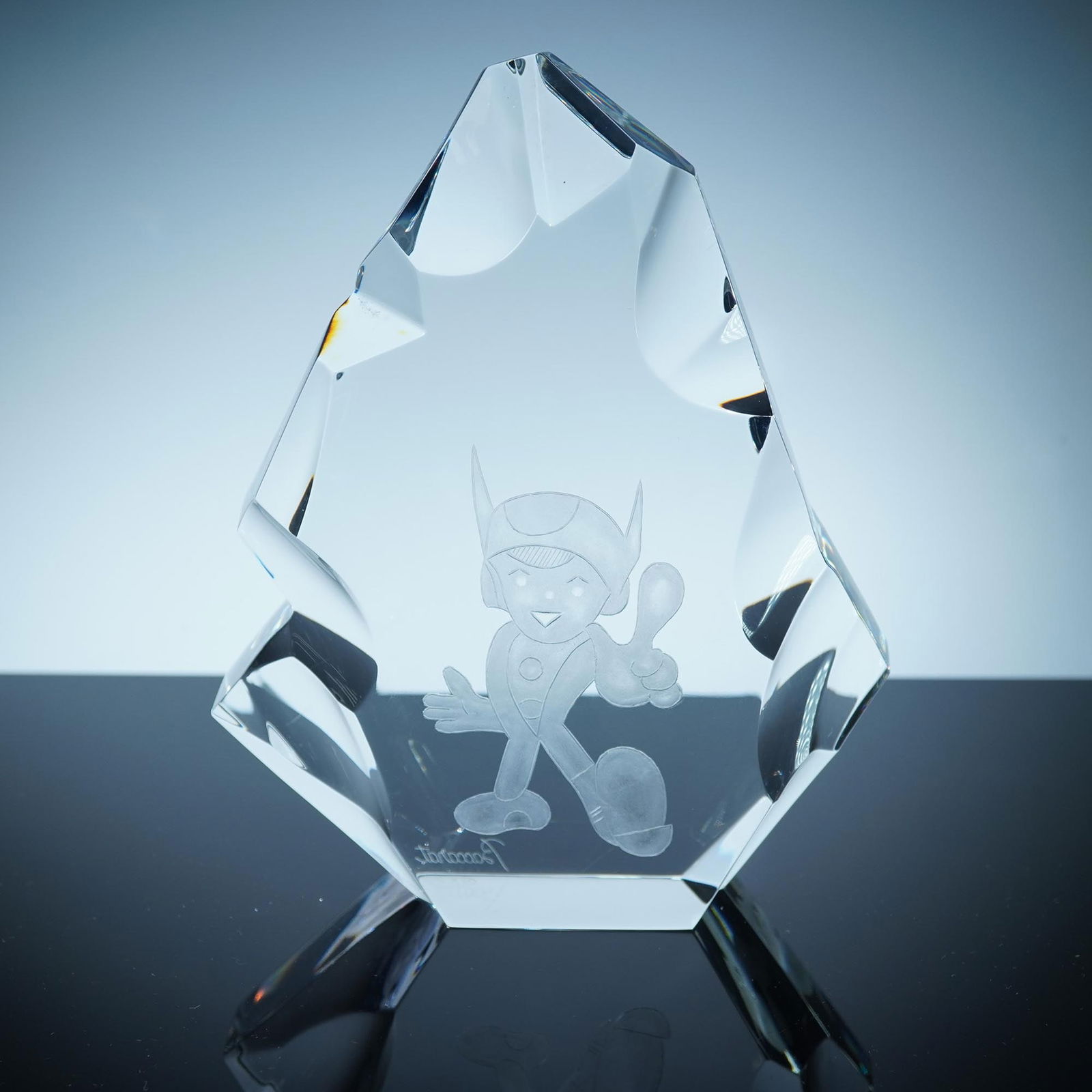 Baccarat Crystal Figurine, Cartoon Character Etched Plaque (1 of 5)