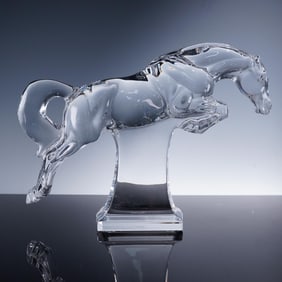 Baccarat Crystal Figurine, Jumping Horse