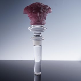 Rosenthal Versace Crystal Bottle Stopper, Medusa Amethyst
