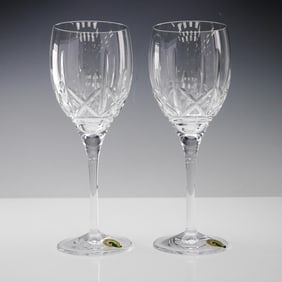 2pc Waterford Crystal Wine Glasses, Marquis