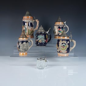 6pc German Beer Stein Collection