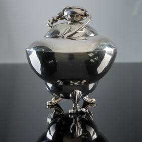 Sterling Silver Georg Jensen Sugar Bowl with Lid