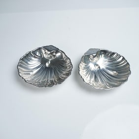 Pair of Sterling Silver Shell-Form Dishes