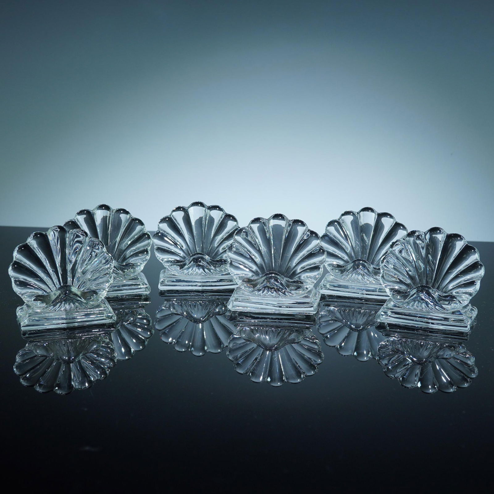 6pc Baccarat Clear Crystal Shell Place Card Holders (1 of 4)