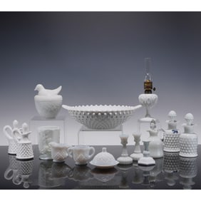 15pc White Milk Glass Collection