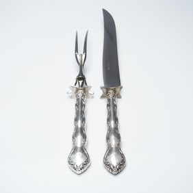 2pc Reed & Barton Sterling Handle Carving Set