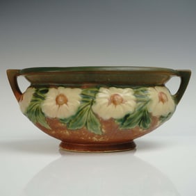 Roseville Pottery Oval Planter, Dahlrose