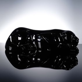 Baccarat Crystal Black Panther Sculpture