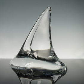 Baccarat Roberto Sambonet Crystal Sculpture, Shark Fin
