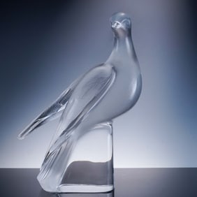 Lalique Crystal Figurine, Perched Dove