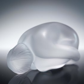 Lalique Crystal Figurine, Resting Nude Woman