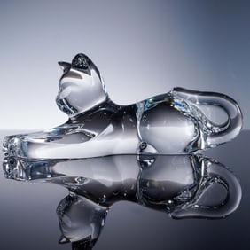Baccarat Crystal Figurine, Cat