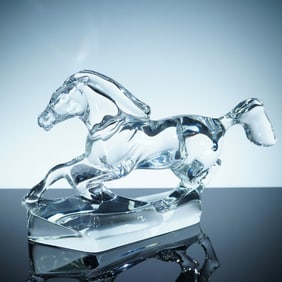 Baccarat Crystal Figurine, Galloping Horse