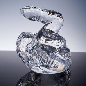 Baccarat Crystal Figurine, Snake
