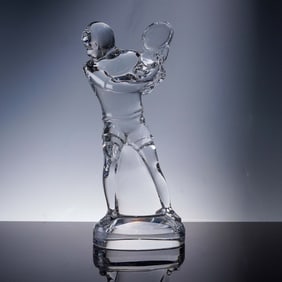 Baccarat Crystal Figurine, Tennis Player