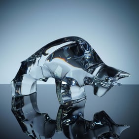 Baccarat Crystal Figurine, Wall Street Bull