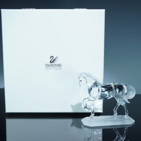 Swarovski Silver Crystal Figurine, Stallion Arabian