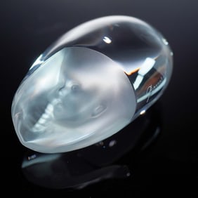 Baccarat Crystal Paperweight, Baby Face Motif