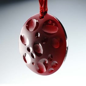 Lalique Crystal Ornament, 2007 Icy Bubble with Ribbon